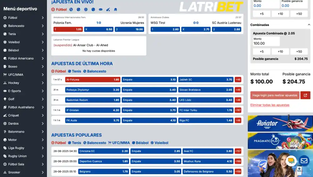 Casa de apuestas Latribet en Ecuador