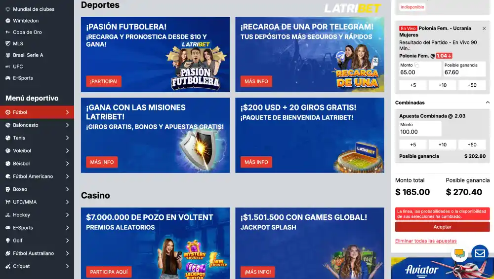 Bonos y promociones en la casa de apuestas y casino Latribet